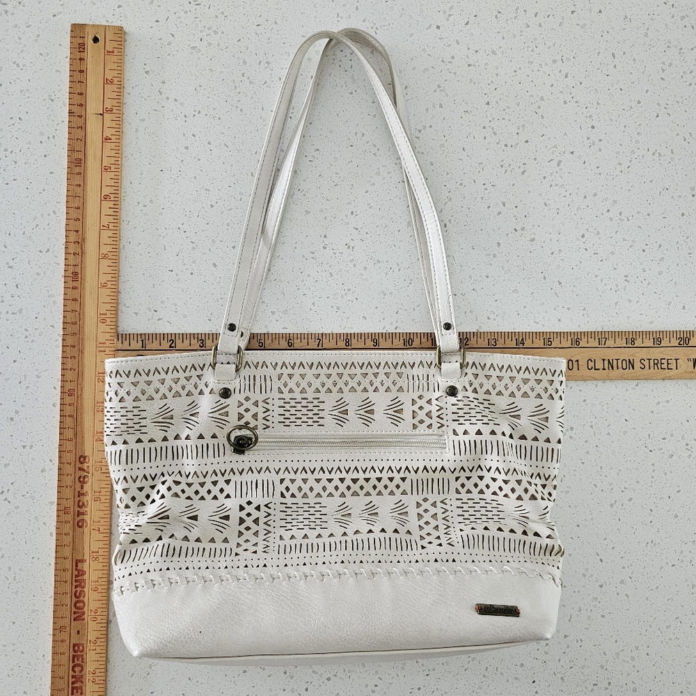Sakroots Lasercut Shoulder Tote Bag Boho Cream Off Wh… Gem